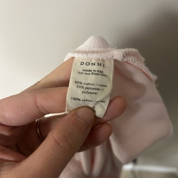 Donni Baby Pink Terry Henley Drawstring Shorts - Picture 5 of 5